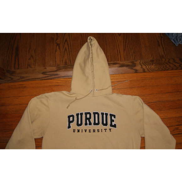 Purdue Boilermakers Champion Yellow Gold Large Hoodie Sweatshirt *Stains* - Picture 1 of 12